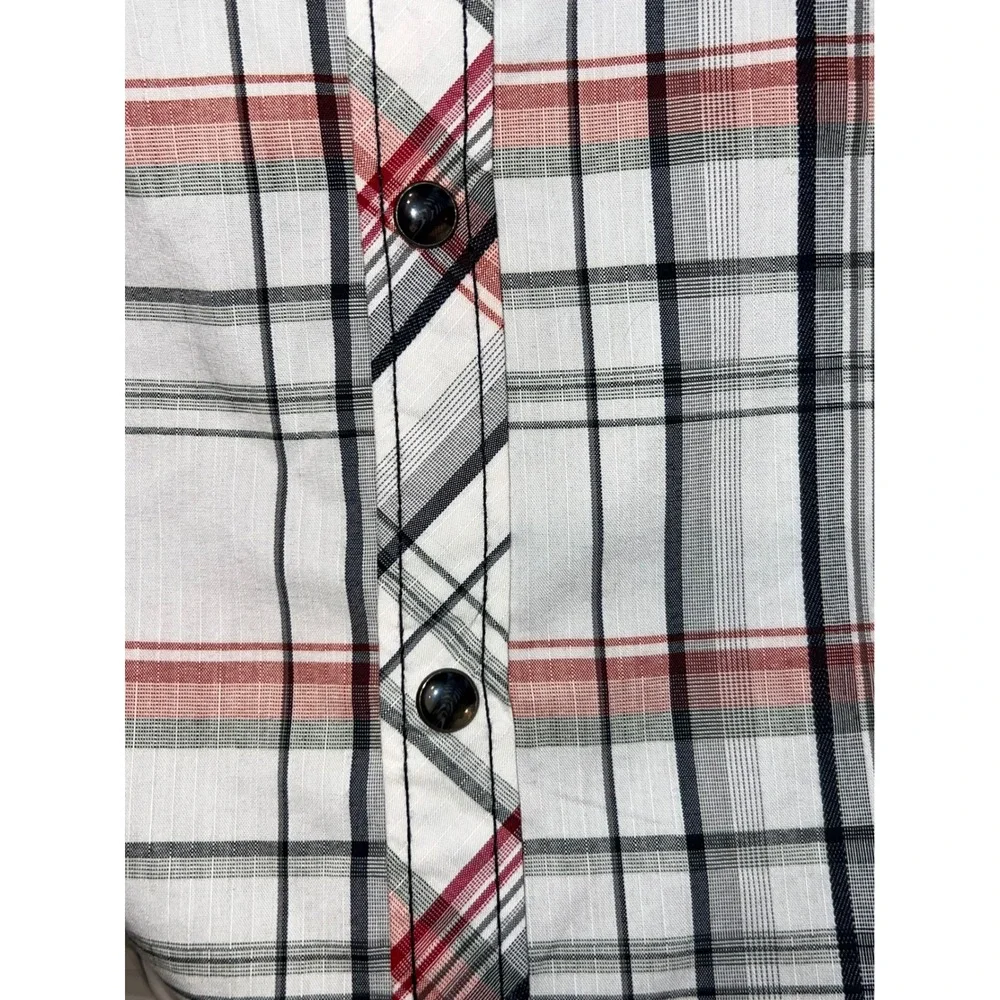 BKE Athletic Fit Mens Large Plaid Long Sleeve Button Pearl Snap Shirt